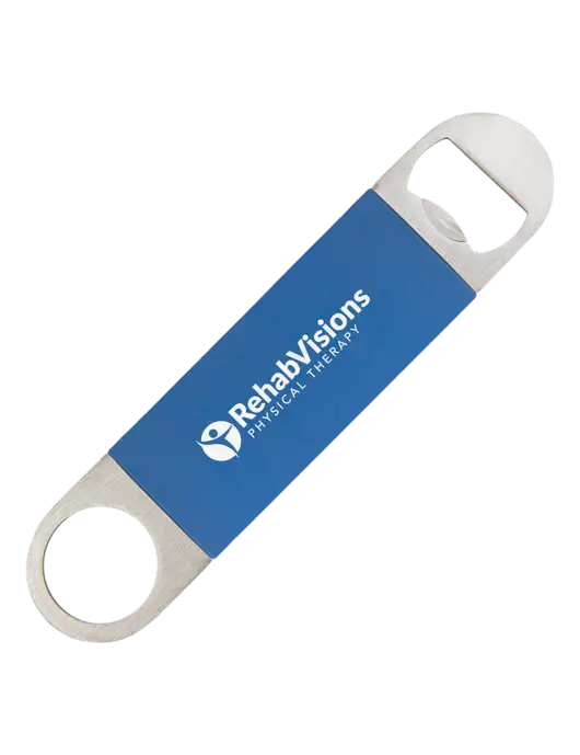 Royal Bottle Opener with Silicone Grip w/RV Physical Therapy Logo