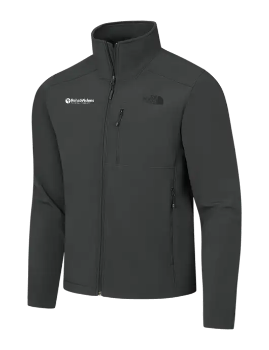 The North Face Dark Medium Grey Apex Barrier Soft Shell Jacket w/RV Physical Therapy Logo