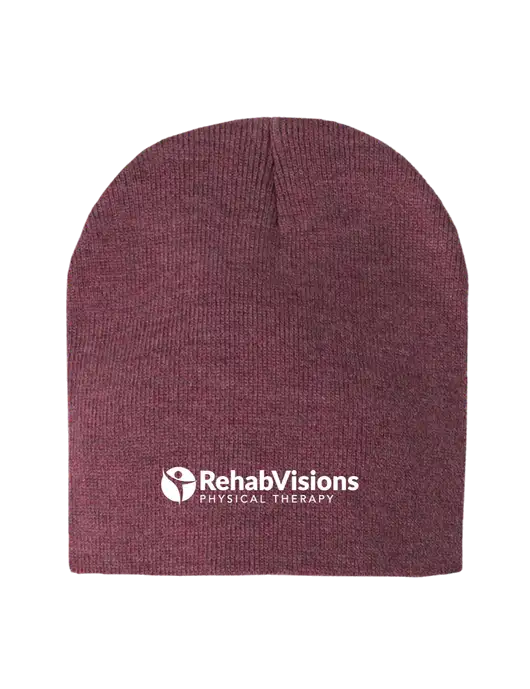 Cardinal Heather Element Knit Beanie w/RV Physical Therapy Logo