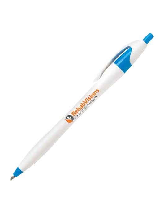 Novella Sapphire Blue/White Splash Pen - Blue Ink w/RV Physical Therapy Logo