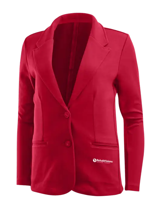 Rich Red Womens Knit Blazer w/RV Physical Therapy Logo