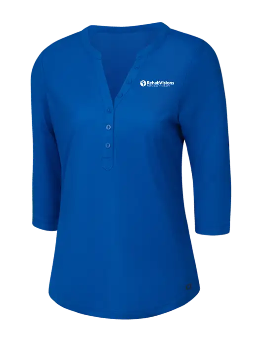 OGIO Royal Blue Jewel Henley w/RV Physical Therapy Logo