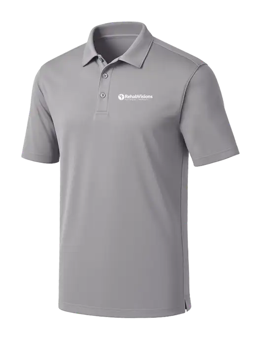Light Grey Silk Touch Performance Polo w/RV Physical Therapy Logo